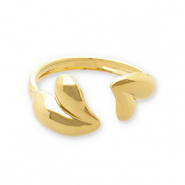 Stainless steel rings hearts Gold