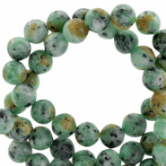 Semi-precious stone beads round 8mm matt Reef green