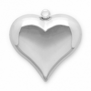Stainless steel charms heart Silver