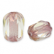 Czech Beads FPB oval 6x4mm Light Bronze-Amethyst