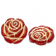 Acrylic beads rose Red-Gold