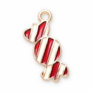 Metal charms candy Red-White-Gold