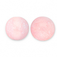 6 mm acrylic beads with glitter Light Pink-Turquoise