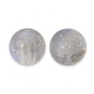 8 mm acrylic beads with glitter Grey-Turquoise