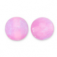 12 mm acrylic beads with glitter Lilac Pink-Turquoise