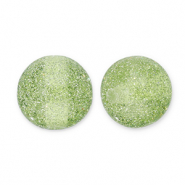 12 mm acrylic beads with glitter Olive Green-Silver