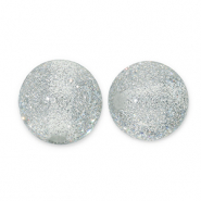 12 mm acrylic beads with glitter Grey-Silver
