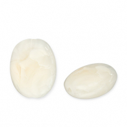 Acrylic beads oval Off White-White