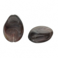 Acrylic beads drop Dark Grey-White