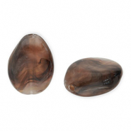 Acrylic beads drop Brown-White