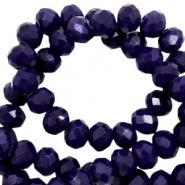 Top faceted beads 4x3mm disc Princess Blue-Pearl Shine Coating