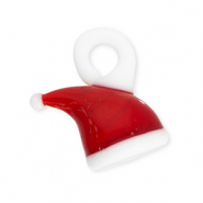 Glass charms santa hat Red-White