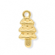 Stainless steel charms Christmas tree Gold