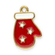 Stainless steel charms glove Gold-Red-White