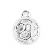 Stainless steel charms football Silver