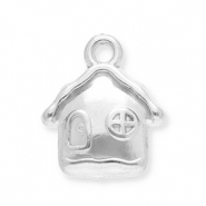 Stainless steel charms house Silver