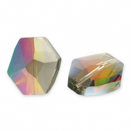 Fashion faceted beads hexagon Silver-AB Coating