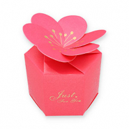 Jewellery (gift) box flower "Just for you" Fuchsia Pink-Gold