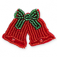 Brooches Christmas bells Red-Green