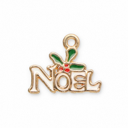 Metal charms "No&euml;l" Gold-White-Red-Green