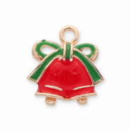 Metal charms Christmas bells Gold-Red-Green