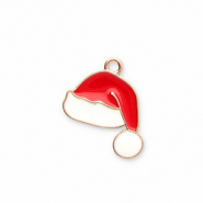Metal charms santa hat Gold-Red-White