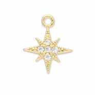 Brass TQ metal charms star Gold-Transparent