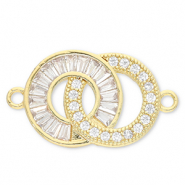 Brass TQ metal connector round Gold-Transparent