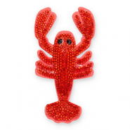 Statement charms with strass lobster Orange-Black-Coral Red