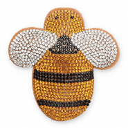 Statement charms with strass bee Tangerine Orange-Black-Crystal-Brown