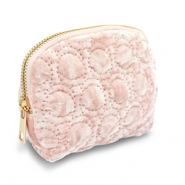 BY31&reg; Pouch velvet with stitched circles Light Pink