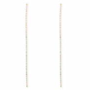 Brass TQ metal earrings / earpins with strass Gold-Crystal