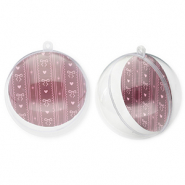Transparent ornament ball Transparent-Berry Wine Red-Light Pink