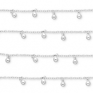 Stainless steel findings belcher chain with spheres Silver
