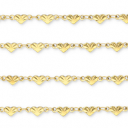 Stainless steel findings belcher chain heart Gold