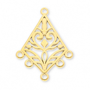 Stainless steel findings baroque rhombus with 5 loops Gold