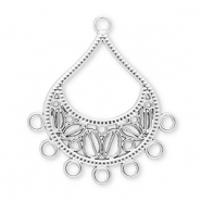 Stainless steel findings charms drop with 7 loops Silver