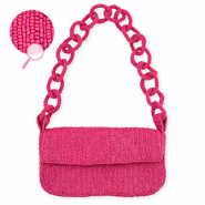 Handbag with glass beads Fuchsia