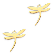 Stainless steel charms dragonfly Gold