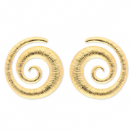 Stainless steel earrings / earpins spiral Gold