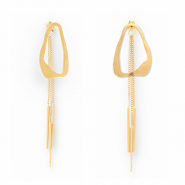 Stainless steel earrings / earpins irregular Gold