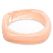 Bracelets bangle resin Light Pink-White