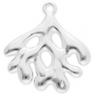 Stainless steel charms coral Silver
