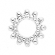 Stainless steel findings charms / connector Bali ring Silver