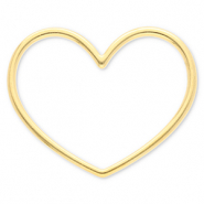 Stainless steel findings connector heart Gold