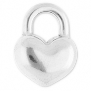 Stainless steel charms heart Silver