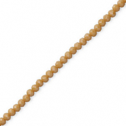 Top faceted beads 4x3mm disc Camel Brown-Pearl Shine Coating