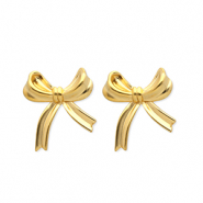 Stainless steel earrings / earpin bow Gold