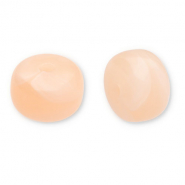 Acrylic beads disc Peach Orange-White