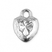 Stainless steel charms heart Silver